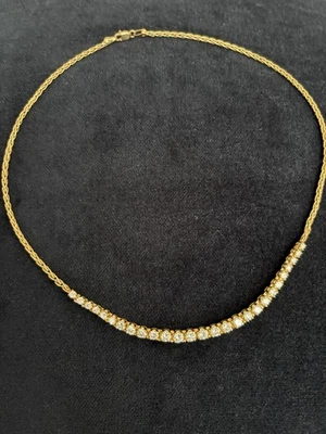 Collar Gargantilla Oro 14k 16" Diamante, 2.52 TCW. Muy buen estado, rara vez usado Foto 1 de 4