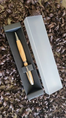 Handcrafted Wood Pen-Slim Twist Ballpoint Pen With Metal Components - Image 1 of 3