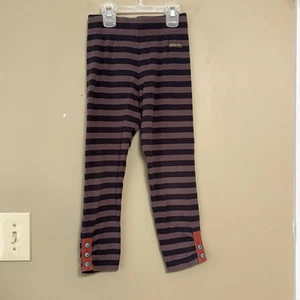 Matilda Jane You & Me Girls Licorice Legging Stripe Purple Button Detail Size 8 - Picture 1 of 6