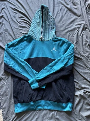 Jordan Flight Hoodie with Stripes Teal and Black Men's XL - Image 1 of 4