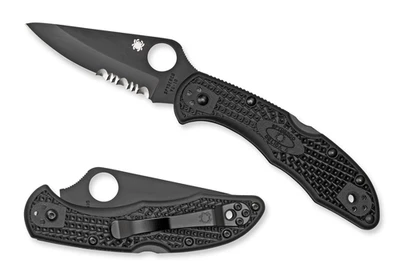 Spyderco Knives Delica 4 Lockback Black FRN VG10 Steel CombinationEdge C11PSBBK - Image 1 of 4