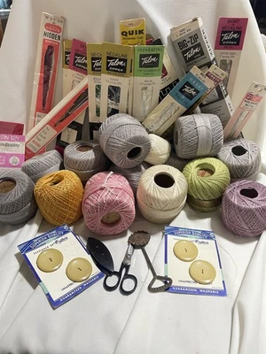 Лот из 14 винтажных катушек для татуировки и вязания крючком разных цветов  - Изображение 1 из 4