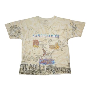 Vintage 90s Grand Canyon Arizona Map AOP Single Stitch T Shirt XL USA Made RARE - Picture 1 of 17
