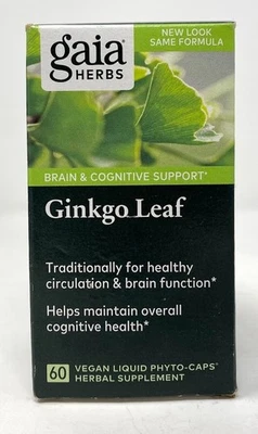 Hierbas Gaia Cerebro + Apoyo Cognitivo - Hoja de Ginkgo - 60 Fito Cápsulas Veganas Exp 03/27 Foto 1 de 4
