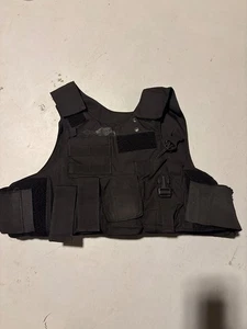 Point Blank Black Tactical Vest w/ Pockets Body Armor with Ballistic Panels - Picture 1 of 4
