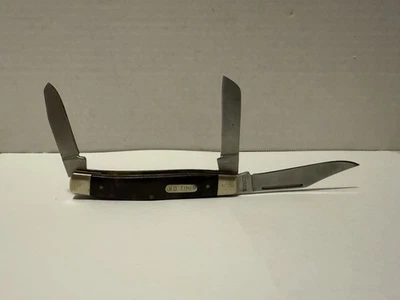 Faca de bolso vintage Schrade temporizador antigo 80 TW três lâminas falhas cosméticas - Imagem 1 de 4