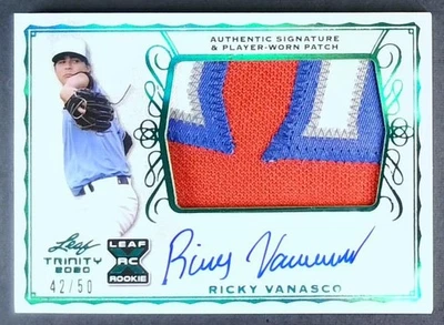 2020 Leaf Trinity Patch Auto Ricky Vanasco #PA-RV1 Patch Auto /50 Tigers! - Image 1 of 2