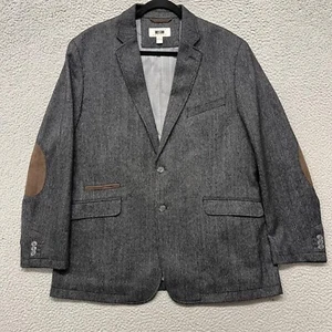 Blazer Joseph Abboud Para Hombres XXL Gris Lana Espiga Abrigo Deportivo Parches en el Codo - Imagen 1 de 13