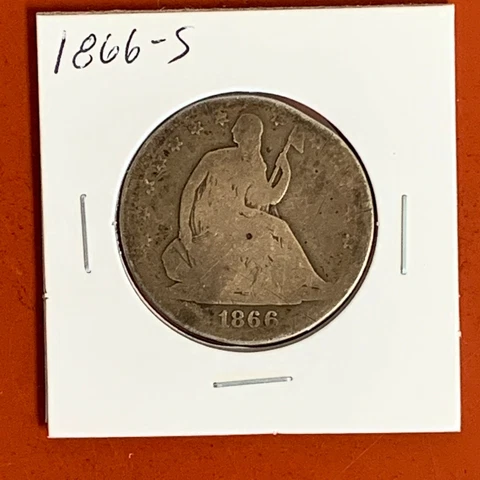 1866-S Seated Half Dollar Scarce Date Cover