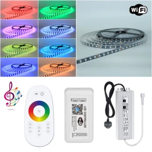 Tira de luz LED RGB negra PCB 40M 30M 20M 15M 10M 12V WiFi impermeable sincronización de música - Imagen 1 de 10