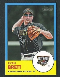 Ryan Brett Hot Rods / Rays 2012 Topps Heritage Minors Blue Border Parallel 1/1 - Picture 1 of 2