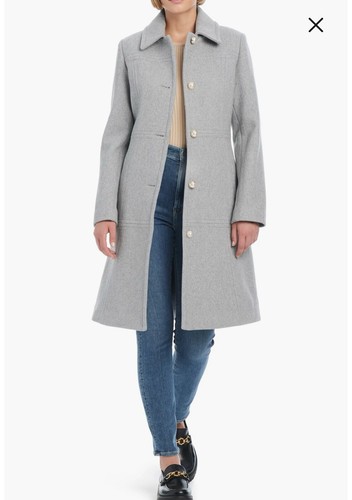 Cappotto donna Kate Spade New York imitazione perle bottoni misto lana medio nuovo con etichette