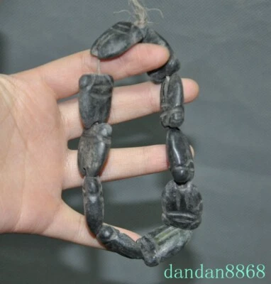 Pulsera Brazalete Cadena Mano Hongshan Culture Meteorito Hierro Sacrificio Cicada Foto 1 de 4