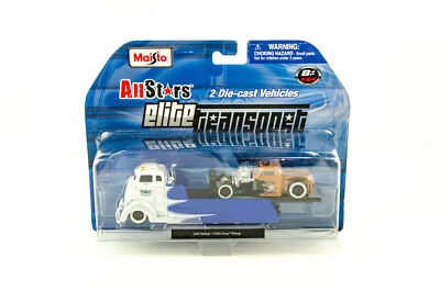 Maisto 1/64 All Stars Elite Transport COE Flatbed 1936 Chevy Pickup Truck - Imagem 1 de 3