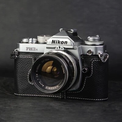 For Nikon FM3A Case Genuine Real Leather Half Camera Case Bag Cover - Image 1 of 4