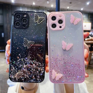 Cover Butterfly For Xiaomi 11 11T Redmi Note 11 Pro TPU Bling Glitter  Case - Picture 1 of 14