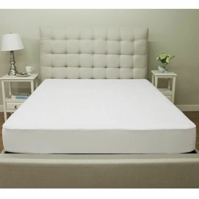 Perfect Fit Leaf Quilted Waterproof Mattress Pad, King, White