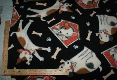 Dog Toss House Susan Winget Fleece Fabric 34" X 60" Sewing Craft Fast Ship - Image 1 of 3