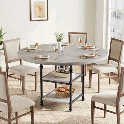 Round Dining Table 47.2" Dining Room Table for 4-6 Circle Kitchen (Only Table) - Image 1 of 4