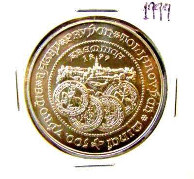 1999 Slovakia First Thalers Kremnica 500 Korun Lg Silver BU Coin Talers Czech - Image 1 of 2
