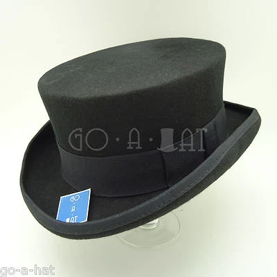 Esmoquin de fieltro de lana vintage para hombre sombrero coachman caballeros | 59 cm | negro Foto 1 de 2