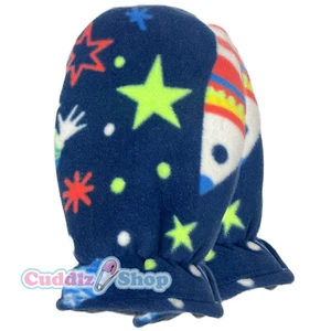 Cuddlz Navy Space Pattern Fleece Padded Adult Size Fäustlinge - Bild 1 von 1