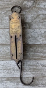 Antique Brass Hanging Market Scale, Chatillon's Scale  pat1892 25lb - Picture 1 of 9