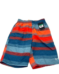 Nike Swim Boy's Horizon Stripe Volley Shorts Swim Trunks NESSA579 Size XL NEW - Picture 1 of 3