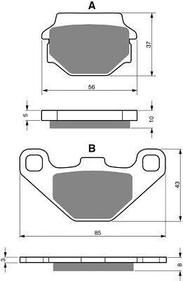 Goldfren Front Brake Disc Pads K5 For Kawasaki KLR 250 D16 1999 — 第 1/2 张图片