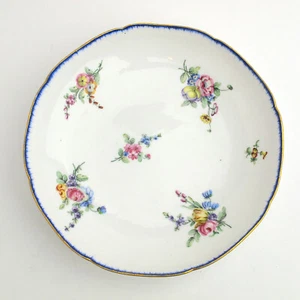 Sevres antikes Porzellan c1792 Coupe Schüssel Schüssel Schüssel 8 1/8" Blumenmusterblau mit goldenem Borte - Bild 1 von 9