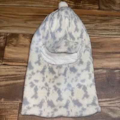 Vintage 100% Wool Cabela's Hunting Face Mask Hat White Winter Camo MADE IN USA - Image 1 of 4