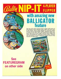 Nip-It Bally Flipper Flyer / Prospekt / Anzeige **schwer zu finden** neuwertig** - Bild 1 von 2