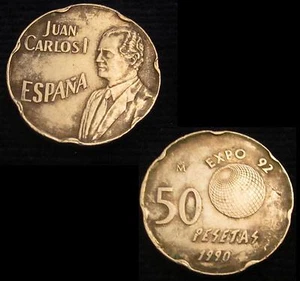 *GUTSE* JCI-349, 50 PESETAS 1990, VARIANTE *ERROR DEL PANTOGRAFO* - Imagen 1 de 1