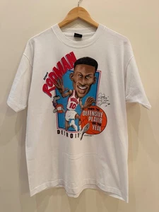 Vintage 1990 Detroit Pistons Dennis Rodman Defensive Player of the Year Shirt XL - Picture 1 of 5