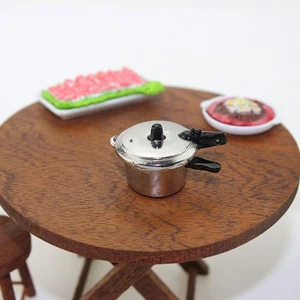 2PCS Mini Pressure Cooker Model Alloy Pressure Cooker Mini House Accessory - Picture 1 of 12