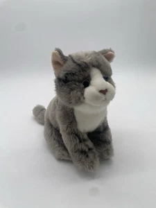Toys R Us Plush Gray Tabby Kitty Cat Stripes Stuffed Animal Alley Realistic 8" - Picture 1 of 6