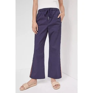 Maeve x Anthro Womens Classic Track Pants S Blue Drawstring Waist Pocket Striped - Picture 1 of 10