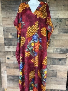 VTG 90 Patricia Leigh Open Sleeve Kaftan O/S muumuu Lounge dress Mrs Roper Read - Picture 1 of 6