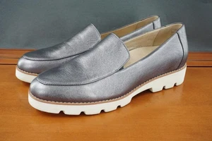Vionic Kensley Shoes Womens Size 11 Metallic Gray Loafers Comfort Platform Sole - Picture 1 of 11