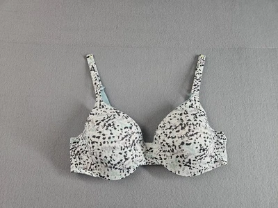 Hanes Women Demi T Shirt Bra 38B White Gray Black Spotted Casual Comfort Chic - Image 1 of 4