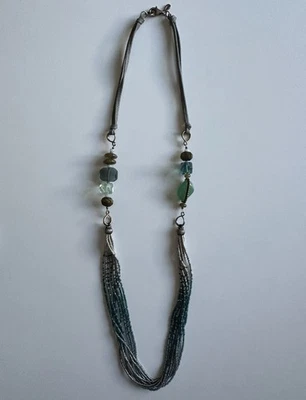 Silpada 925 Sterling Silver Labradorite Chalcedony Fluorite 28” Necklace N2069 - Image 1 of 4