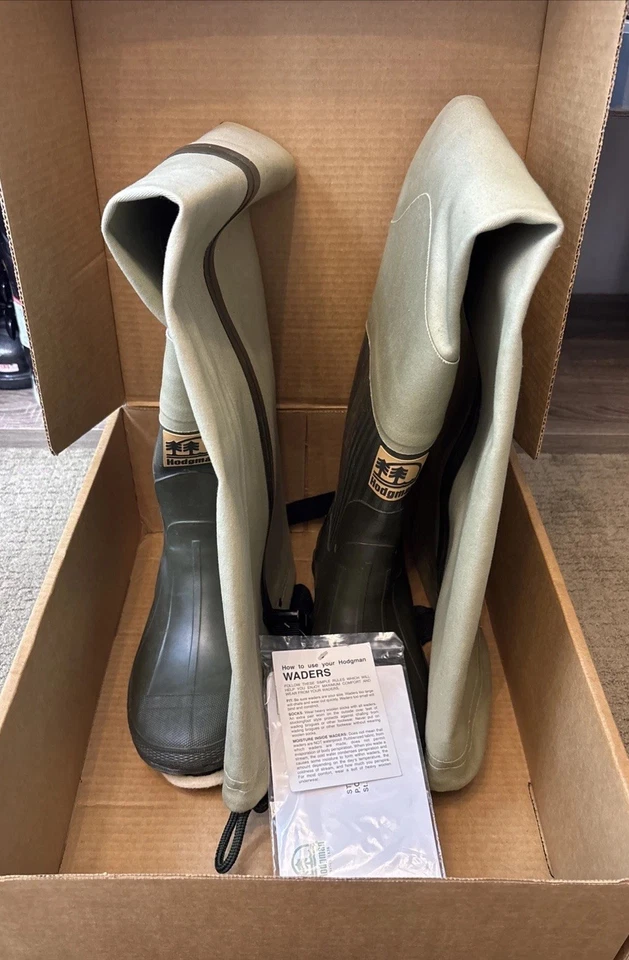 Hodgman 3 Ply Canvas Hip Felt Boots Size Womens 10 Men’s 8.5 100% Waterproof - Image 1 of 4