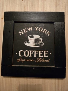 New York Coffee Wooden Sign - Picture 1 of 2