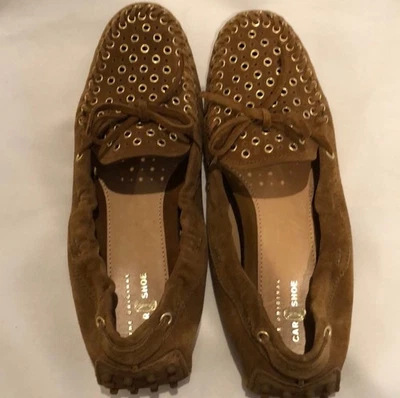 Zapatos mocasines para conducir PRADA The Original Car Shoe de gamuza marrón para mujer 38,5 Foto 1 de 4