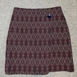 Nueva Falda Loft Tapiz Azteca Imitación Envolvente Talla 0 Púrpura Forrada Cremallera Trasera - Imagen 1 de 12