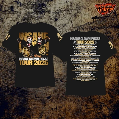 T-shirt 3D Insane Clown Posse Tour 2025 taglia intera S-5XL MD1318 - Immagine 1 di 3