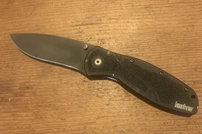 EE. UU. Kershaw Desenfoque Parte Dentada 1670BLKST Negro Ken Cebolla Buen Estado 8.5 Foto 1 de 4