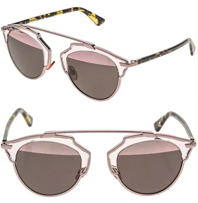 CHRISTIAN DIOR SO REAL Pink Brown Metal Mirrored Sunglasses DIORSOREAL SOREAL - Image 1 of 4