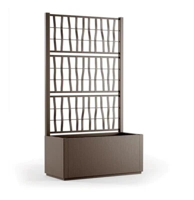 Fioriera Rettangolare da Esterno con Spalliera Ethica Tortora 80 x 36 x 140 cm