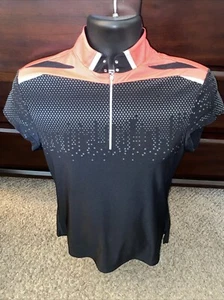 JAMIE SADOCK Women’s Black & Pink Golf Top 1/4 Zip Size Medium - Picture 1 of 7